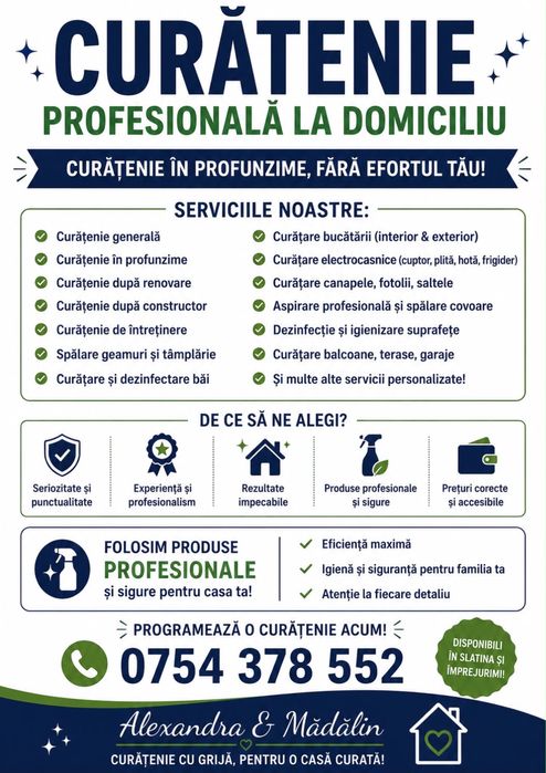 Curătenie profesională pentru dumneavoastră