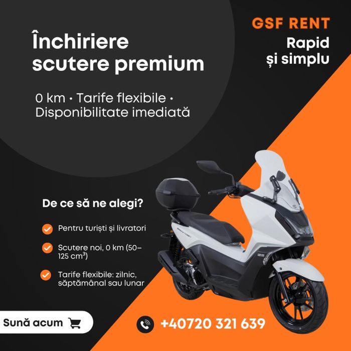 Inchiriere scutere Kymco noi - 0 km