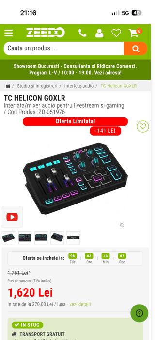 TC HELICON GOXLR Interfata/mixer audio pentru livestream si gaming