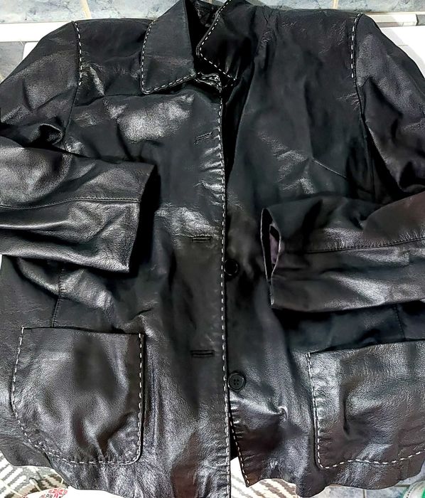 Jacheta dama tip sacou, din piele naturala,XL. Ca noua