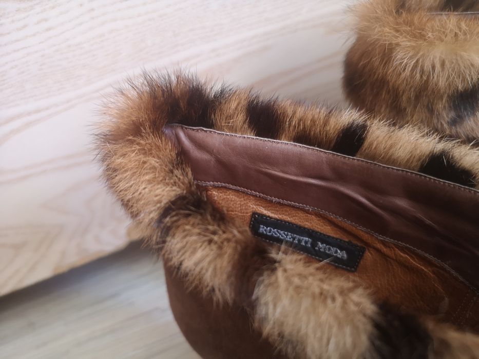 Ghete dama, piele naturala, maro, 40, Rossetti Moda/ Fratelli Rossetti