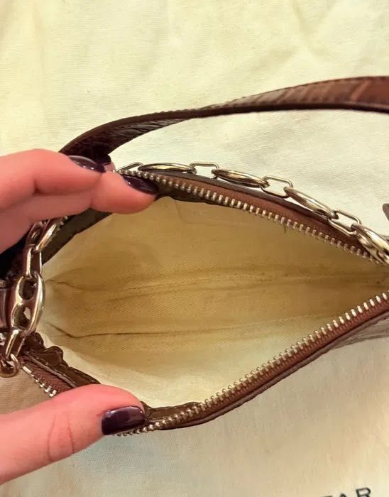 By Far чанта Rachel Croc Embossed Leather