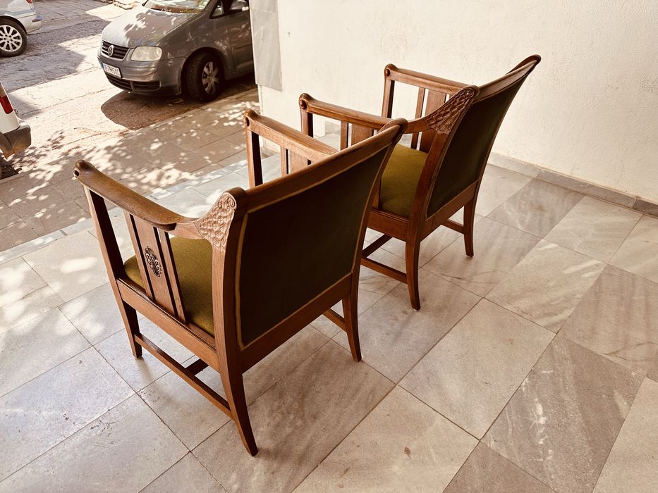 Скандинавски кресла / фотьойли – масив дърво – mid century – комплект