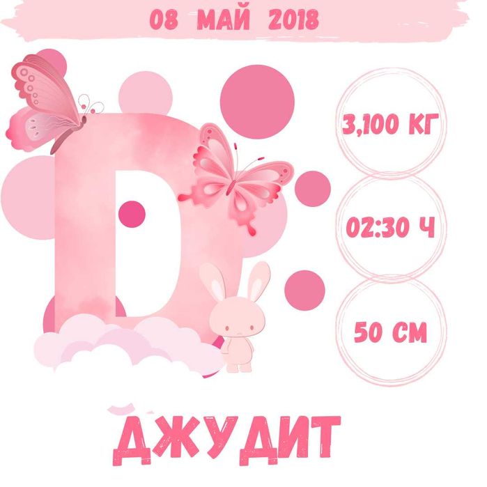 Бебешка визитка в рамка