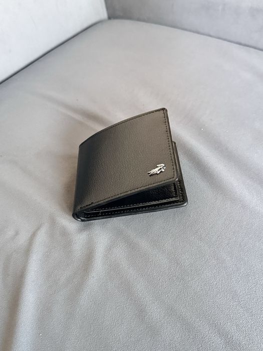 Portofel din piele neagra Unisex Lacoste
