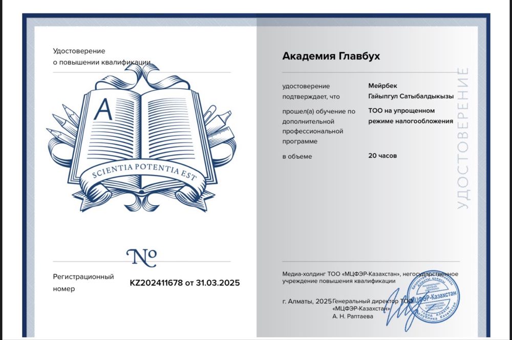 Бухгалтер ИП и ТОО