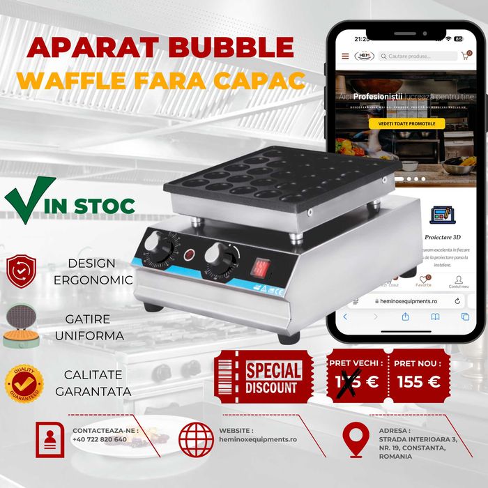 Aparate Preparare Waffe, Model Floare, Patrat, Bubble Waffles IN STOC