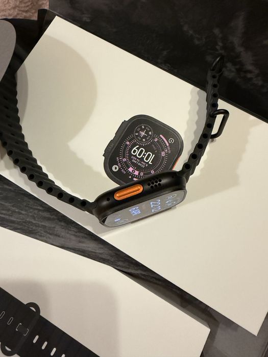 Apple watch ultra 3 - gps+cellular, 49 mm, black titanium case, in garantie, 20 cicluri incarcare, sanatate baterie 100%