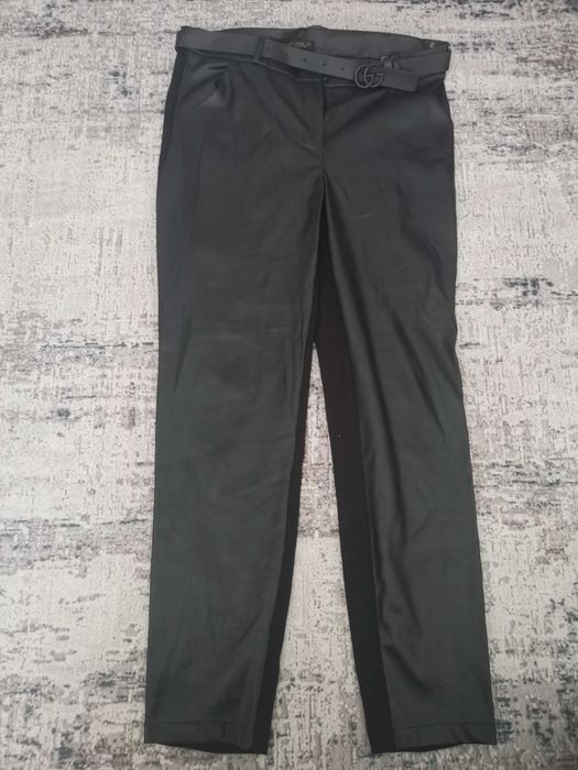 нов официален пантолон кожа и плат размер 42