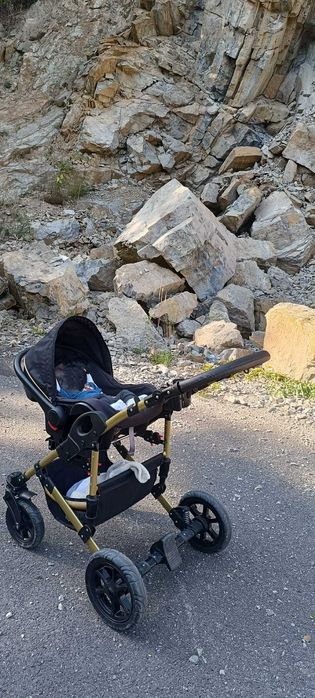 Carucior pentru copii 3in1,landou, scaun auto, scaun vara,roti silicon