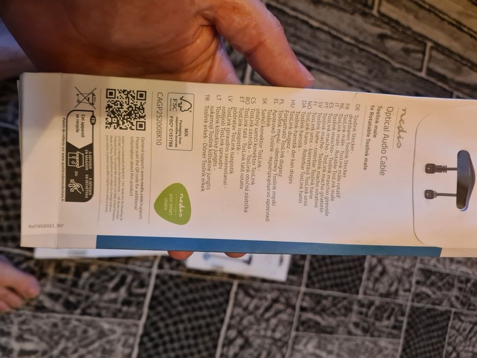 Nedis Cablu optic audio mufă Tata - Tata rotativ