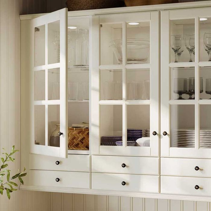 Ușă vitrină sticlă IKEA BODBYN 40x60 alb-murdar, nouă, sigilată