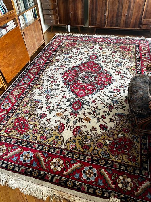 Covor de lux din lână 100% – lucrat manual, autentic Rupea, anii ’80 –