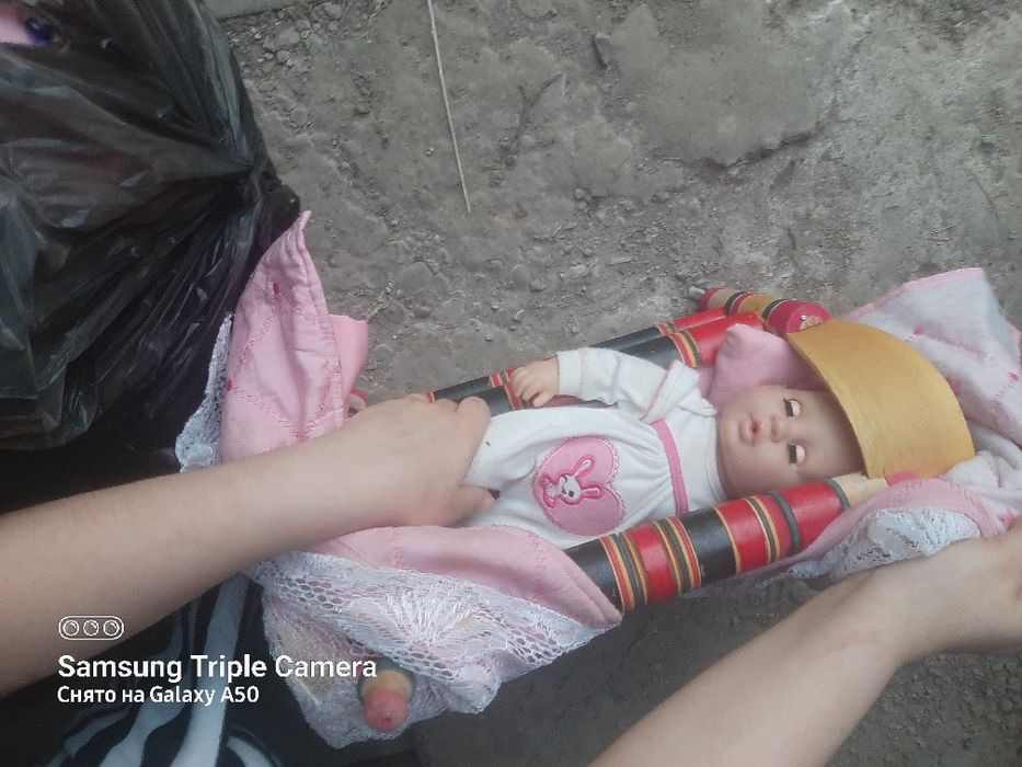 Детский бешик с куклой оргинал кукла