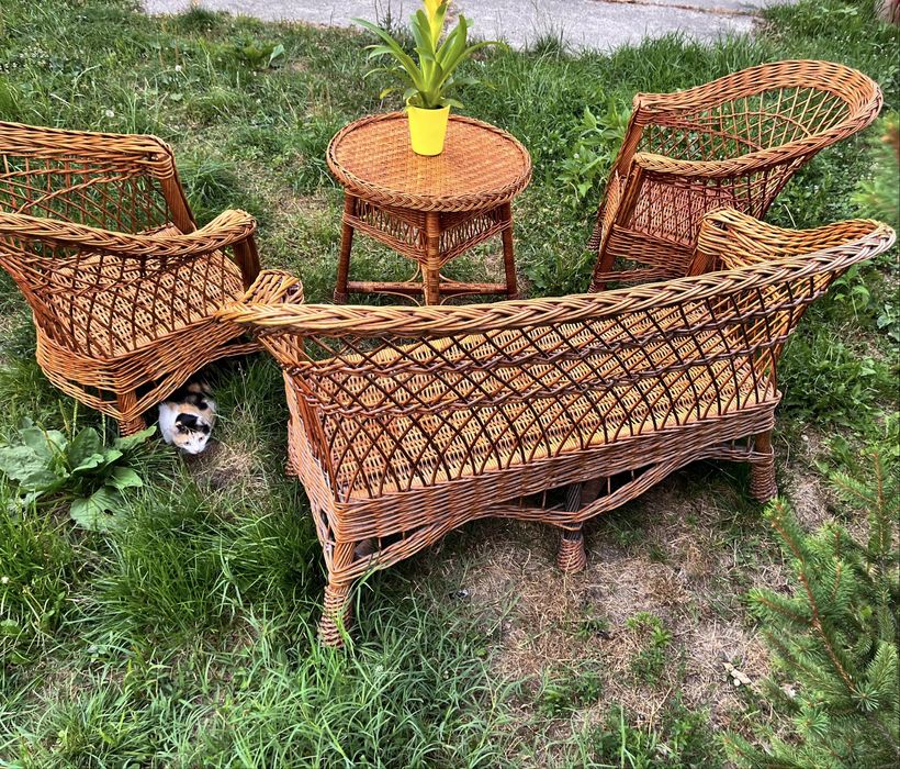 Set mobilier pentru terasa/ gradina din rachita.