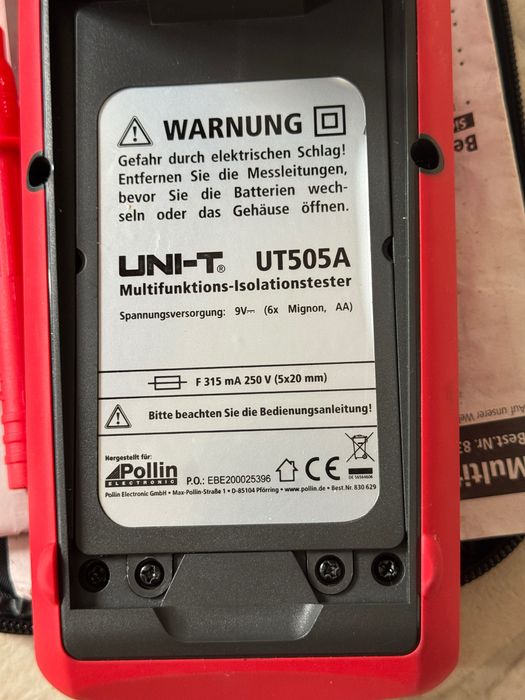 Multimetru si tester Izolație UNI-T UT505A