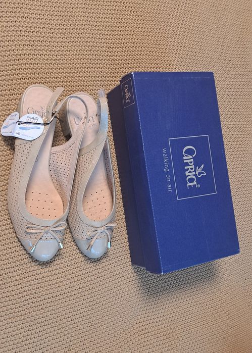 Pantofi sandale noi 39 piele naturala bej