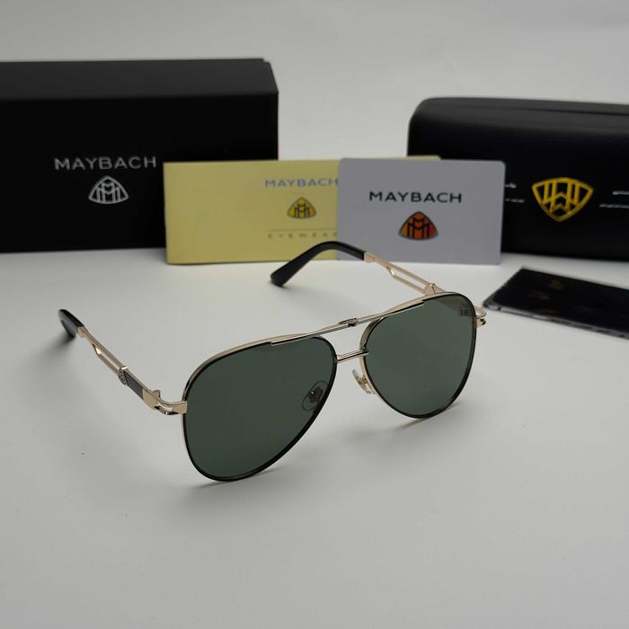 Слънчеви очила Aviator Premium Златни със зелени стъкла Класика UV400 CE