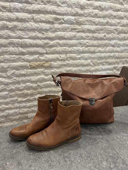 Боти естествена кожа и чанта