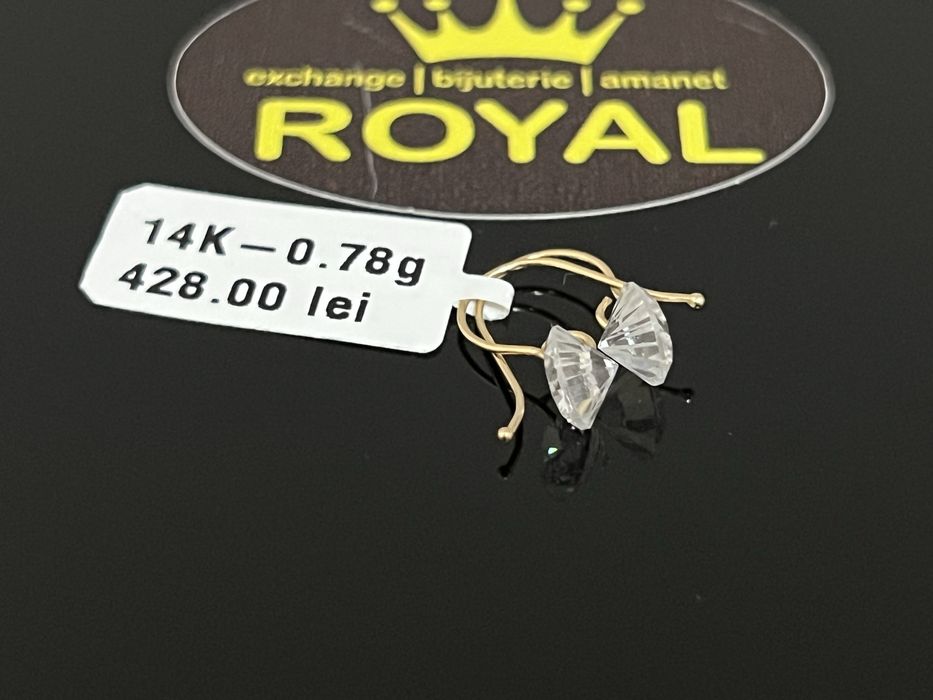 Bijuteria Royal CB : Cercei aur 14K   0,78 grame