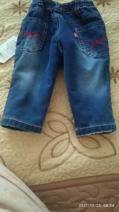 Бебешки зимни дънки 9 месеца/74