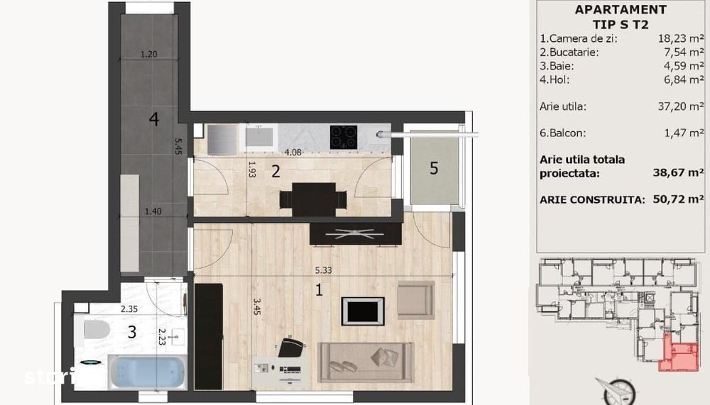 Garsoniera de vanzare bloc nou in constructie