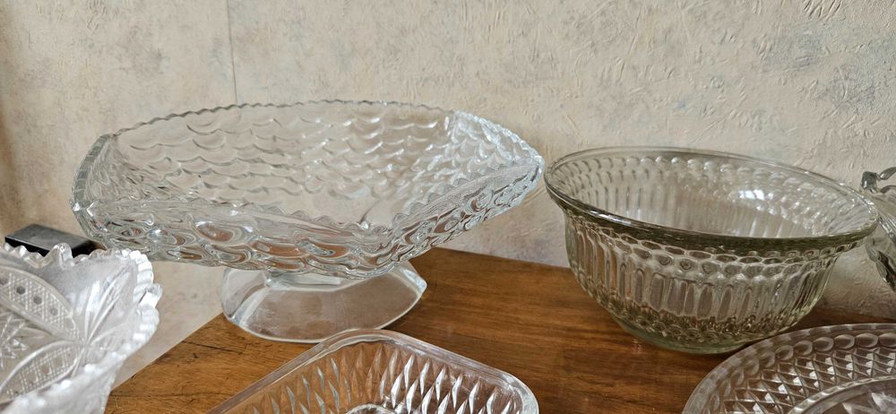 кристални стъклени купи,чинии, подноси фруктиери, бонбониери