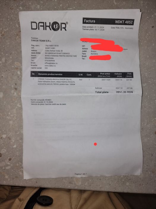 Trotineta electrică Dakor city v2