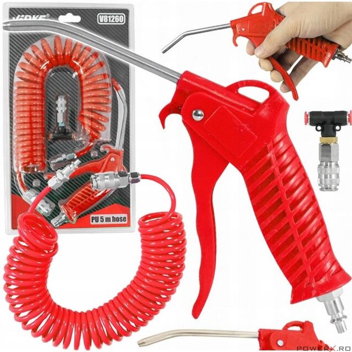 Pistol pentru suflat cu furtun 5m si cupla in forma T, Verke