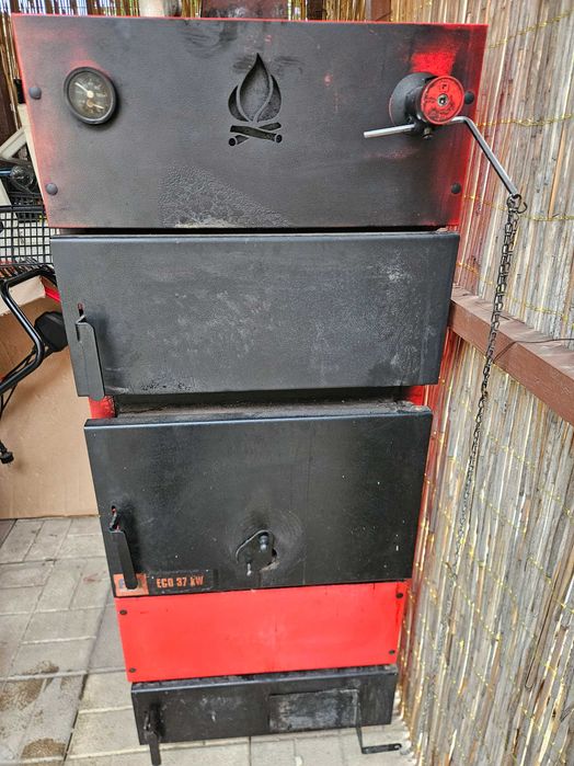 Centrala termica pe lemne/carbune + accesorii, Miklos Steel, stare perfecta