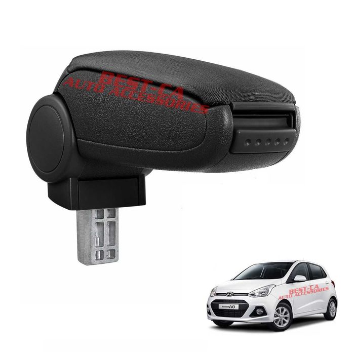 Текстилен черен подлакътник подходящ за Hyundai i10 Mk2 (2013-2019)