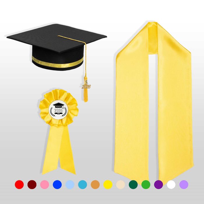 Toca, Esarfa si Cocarda, Set Nepersonalizat, Galben, Liceu, Facultate