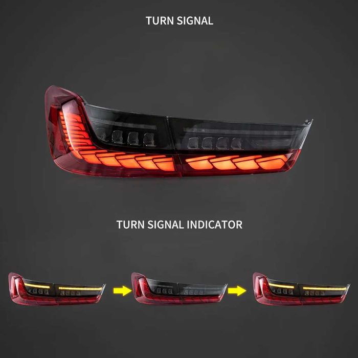 Set Stopuri LED BMW Seria 3 G20 2018-2024, Model GTS OLED, Rosu inchis