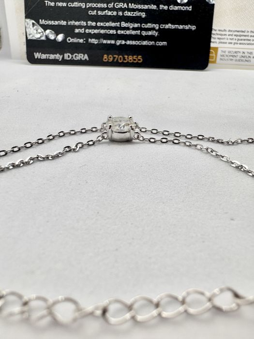 Сребърна гривна с мойсанит (Диамант) 1 карат