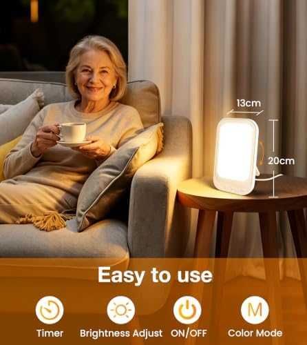 Нова LED SAD лампа 10000 Lux 3 цветни температури 5 яркости таймер USB светлинна терапия