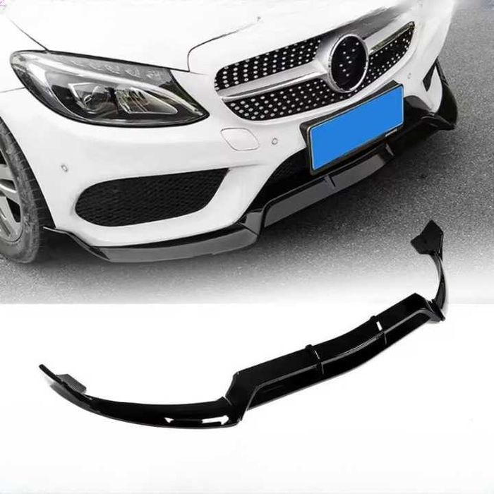 Prelungire Lip Bara Fata SPORT / AMG Mercedes Benz C Class W205 C180 C200 C250 C260 C300, Negru Lucios