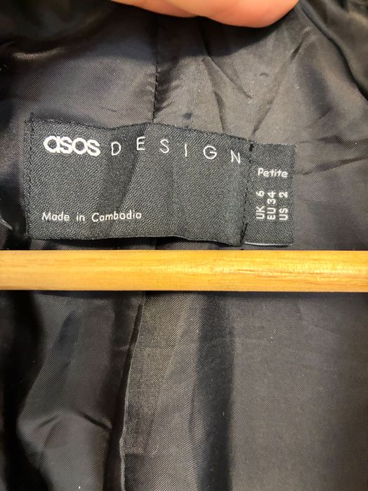 Черно палто овърсайз asos