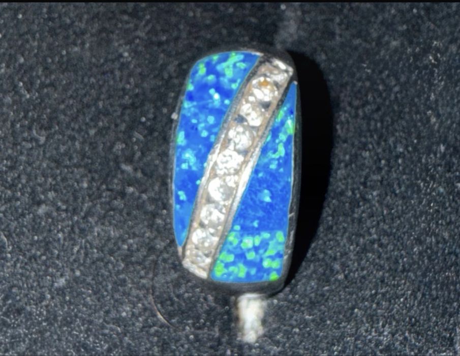 Inel argint 925 cu inlay de opal cu zirconiu