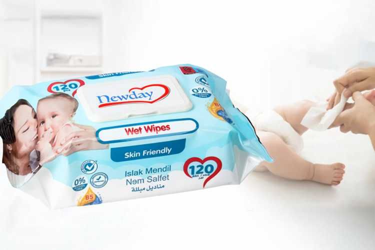 Мокри кърпички Newday Skin Friendly - 120 бр или КАШОН