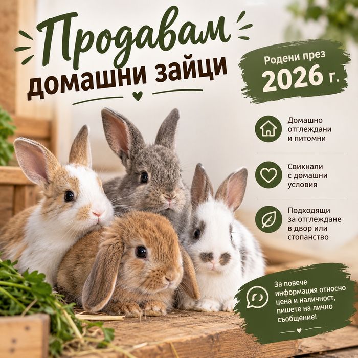 Продавам домашни зайци