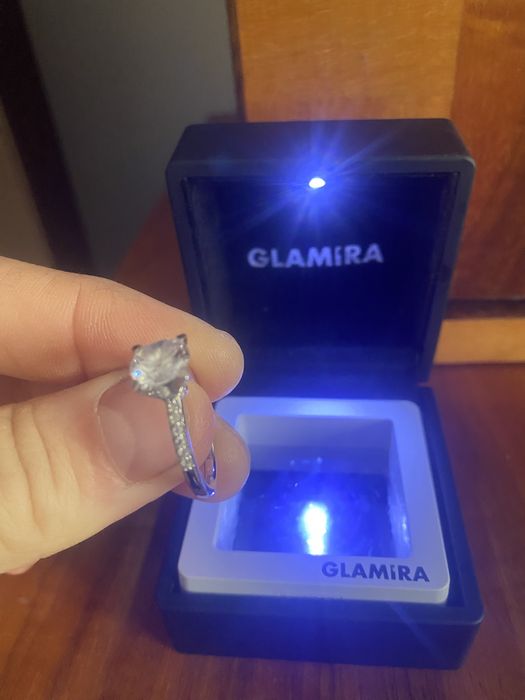 Inel Logodnă 18 k aur alb /750