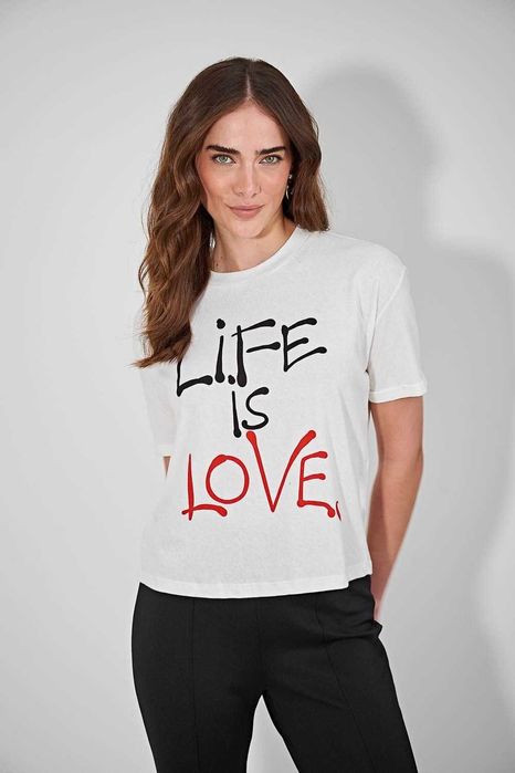 Дамски тениски с сърца принт - 11 модела XS-4XL