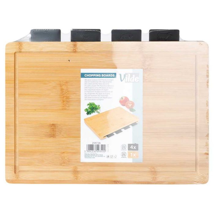 Комплект дъски за рязане от бамбук, 5 части
