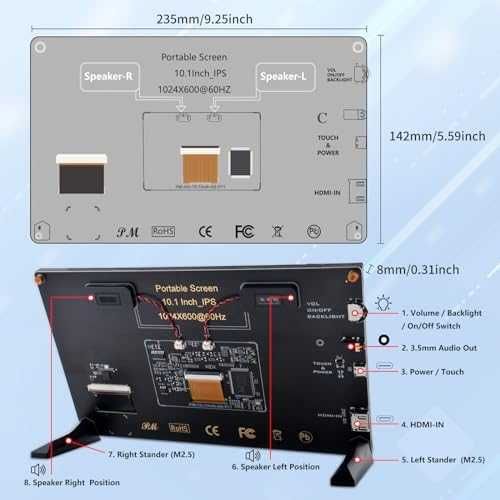 GeeekPi 10.1" IPS Touch монитор за Raspberry Pi