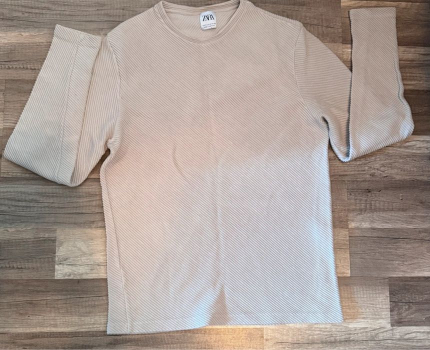 Pulover/bluza superba, bumbac 100%, gri, Zara, M(38)