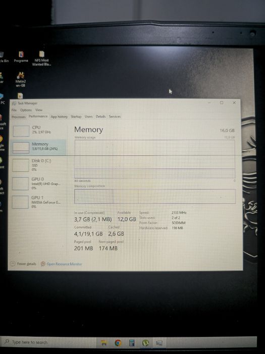 MSI GF63 8RD | i7-8750H | 16GB RAM | GTX 1050 Ti 4GB | Pentru Piese/Re