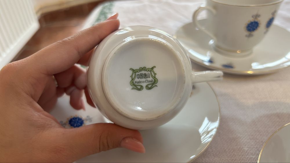 Set ceainic portelan fin - 17 piese