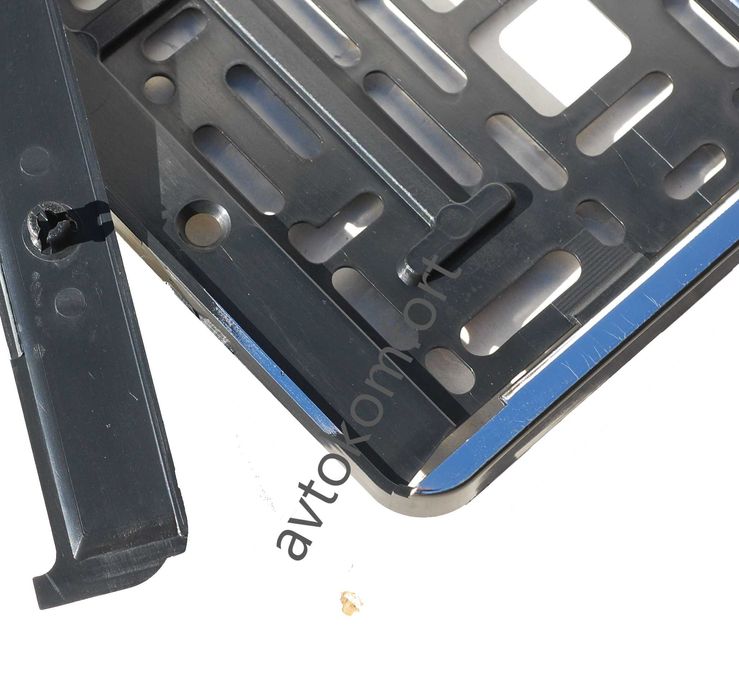 Хромирана Поставка Регистрационен Номер Черен Пластмасова За Автомобил