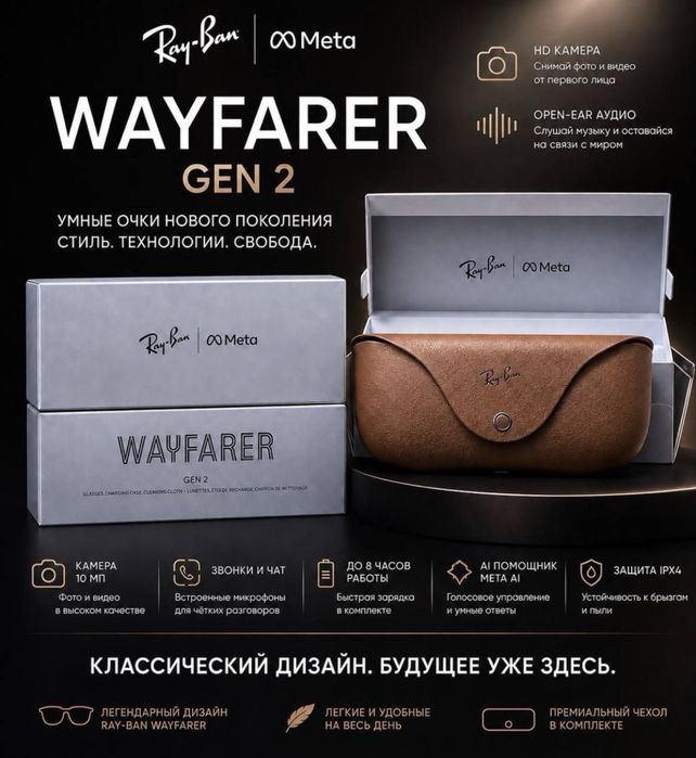 Смарт очки с камерой Rayban