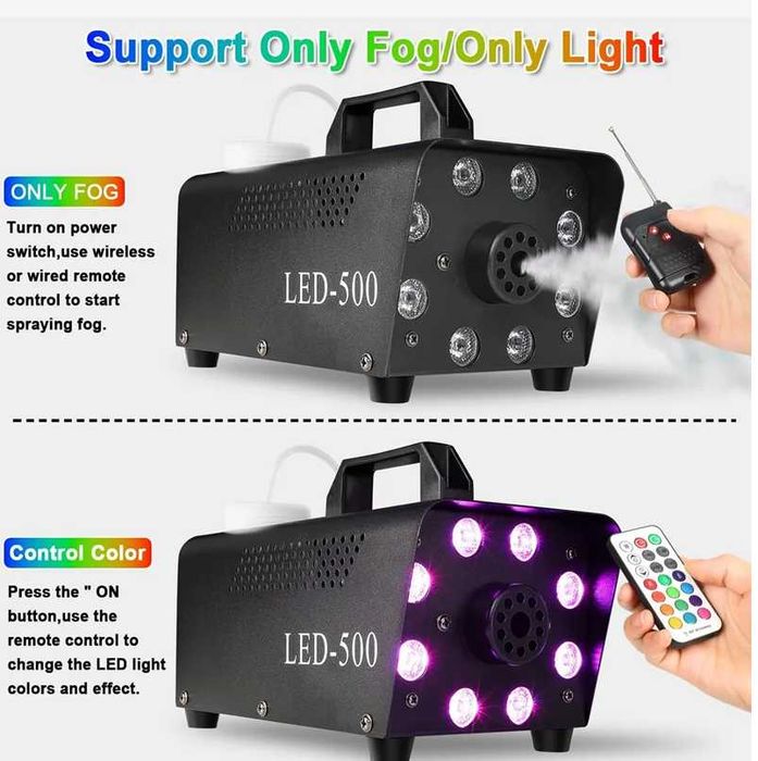 Masina Fum Evenimente DJ Lumini Led Telecomanda wireless